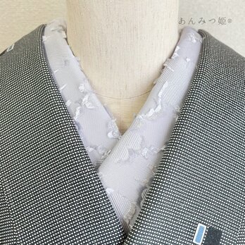 ポリエステルの半衿  華やかアイスグレーの画像