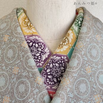 正絹の半衿 花亀甲の画像