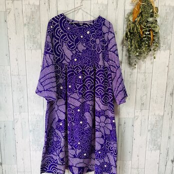 ☆　総絞の振袖から　　ヨーク切り替えワンピース　着物リメイク♪のコピー