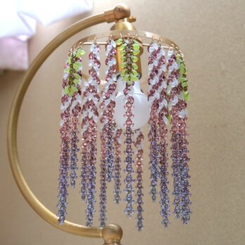 耀く藤の花のランプの画像