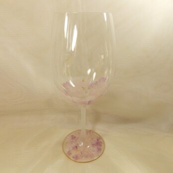 ボルド型たっぷりワイングラス（桜ふわりＰ)の画像