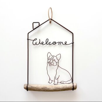 コーギーのWelcomeホームオーナメントの画像