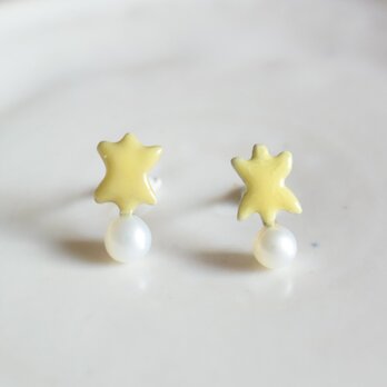 七宝焼｜ミモザのピアス