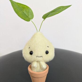 ミニチュアドール☆ぬいぐるみ☆ちょこんと植木鉢☆リーフさん☆レモネードの画像