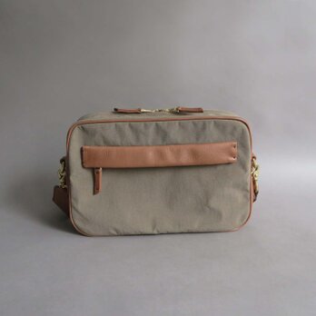 n×l rectangle shoulder bag (greige×brown)の画像
