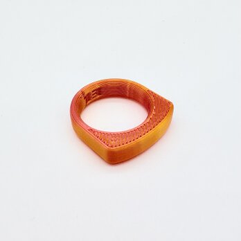 Infinite RING　植物由来樹脂アクセサリー ／　R - メタリック オレンジ x コーラルピンク