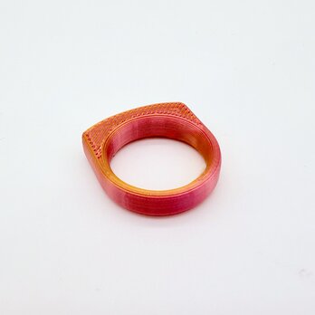Infinite RING　植物由来樹脂アクセサリー ／　R - メタリック オレンジ x コーラルピンクの画像