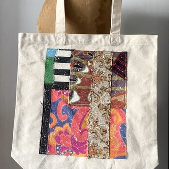 totebag /ヴィンテージファブリックのパッチワーク　トートバッグ■tf-376aの画像