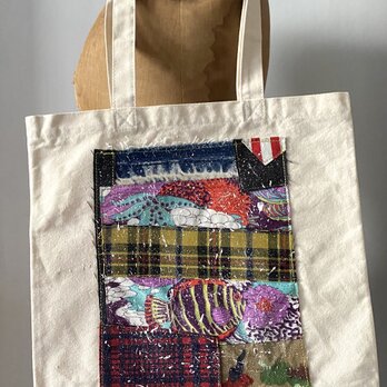 totebag /ヴィンテージファブリックのパッチワーク　トートバッグ■tf-376dの画像