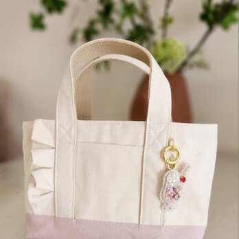 きらきらいちごミルクフロートのバッグチャーム&ミニトートバッグセットの画像