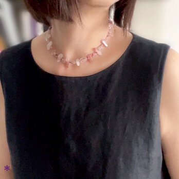 レピドクロサイトクォーツ ファンシータンブルカットのチョーカー 2点のみの画像