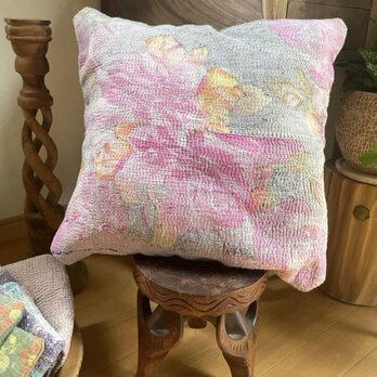 40×40 インドヴィンテージカンタキルト　ラリーキルト　クッションカバーの画像