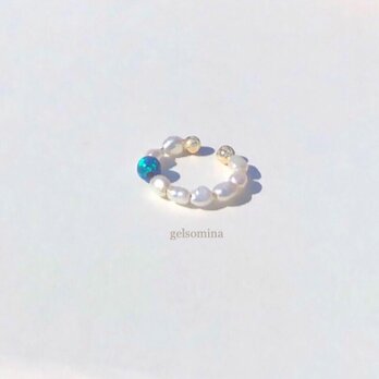 ★Unicorn & Pegasus | Pearl x KYOTO opal | 2way ★イヤーカフ 片耳の画像