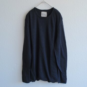 リネンニット mens/L 長袖プルオーバー（スレート）の画像