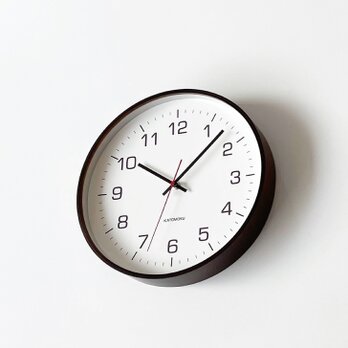 KATOMOKU plywood clock 22 ブラウン km-61BR 掛け時計木製 曲げわっぱの画像