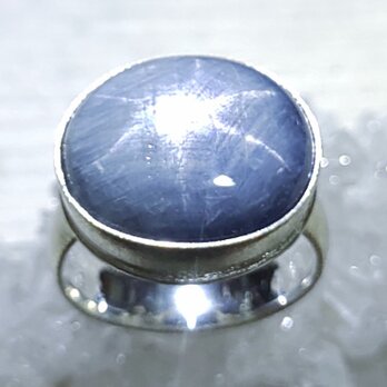 青玉の妖精＊star sapphire 925 ringの画像