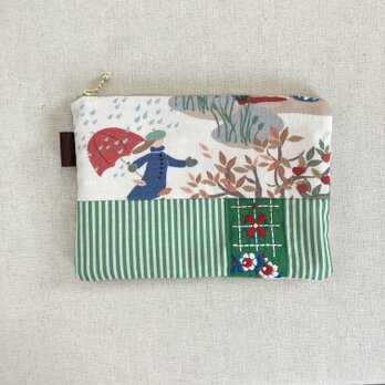 絵本のようなポーチ　小物入れ　北欧の風景の画像