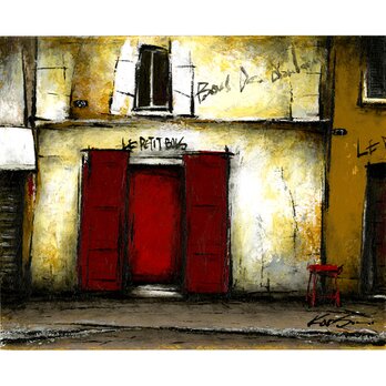 風景画 絵画 パリ インテリアアート「路地裏のレストラン」の画像