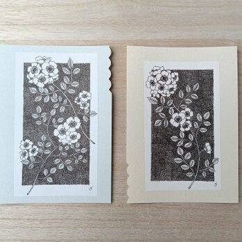 ポストカード「blossom-野ばら-（うすグレーとベージュ色）」の画像