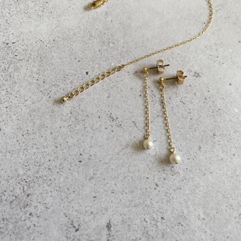 ●Daily●淡水パールピアス/ブレスレットSet Itemの画像