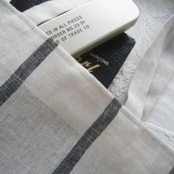 StripeLinen tote＆pouchの画像