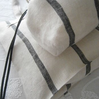 StripeLinen tote＆pouchの画像