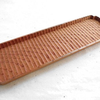 入隅 我谷盆 欅 36×11×2cm ナチュラルの画像