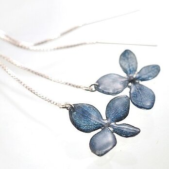 アジサイのアメリカンピアス【S】藍染 Silver925