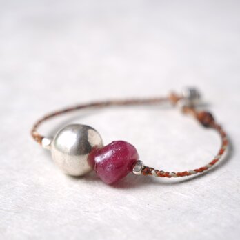 -rough Ruby・Silver- code braceletの画像