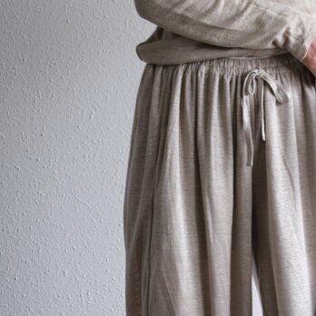 【new】enrica linenknit slitpants｜beigeの画像