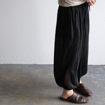 【new】enrica linenknit slitpants｜blackの画像