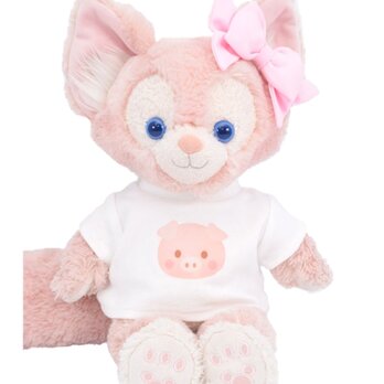 単品コーデ用 リーナベル 服 着せ替え コスチューム Tシャツ＆リボン 子ブタちゃん柄 Sサイズ用 送料無料の画像