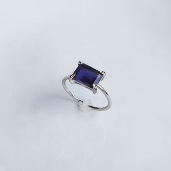 サイズ調整可能✨ 天然石　アイオライト　シルバー925製のリング　ギフトボックス入りの画像
