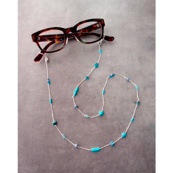 Silver × Stone Necklace／2way Necklace グラスコード ネックレス兼用（眼鏡ホルダー）の画像
