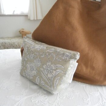 BrownLinen×花cotton Bag＆pouchの画像
