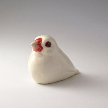 動物の陶置物＜白文鳥＞の画像