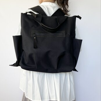 撥水ナイロン＊スタイリッシュ2wayリュック＊PC・A4収納可能＊オプションにて斜めがけショルダー