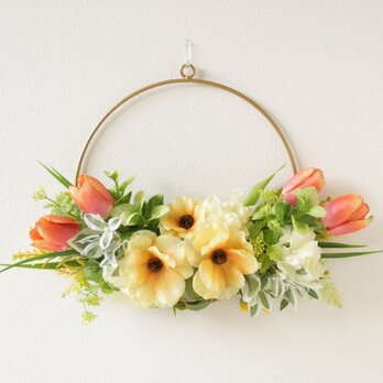 春色チューリップとラナンキュラスのリングリース