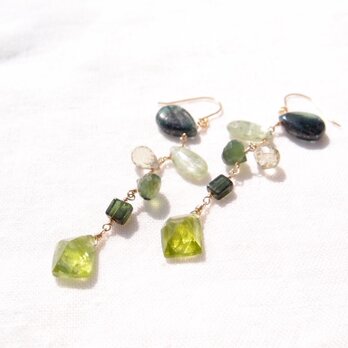 【K14gf】Mobile Earrings／モビールピアス（GreenTea）の画像