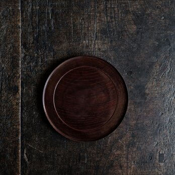 深みのある色味◆時代物　拭き漆銘々皿　中皿　菓子皿　骨董/antiques　古民家　古道具 i3の画像