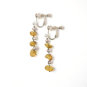 -Amber・Pearl- braid pierce/earringの画像