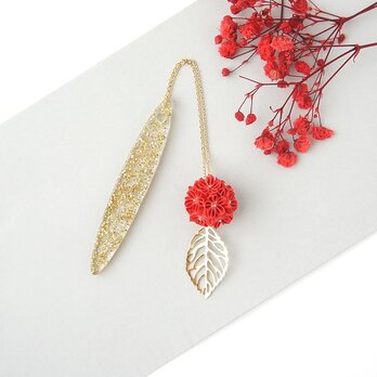 帯飾り [ 赤紅 ] 赤色の小さな花のつまみ細工 着物 浴衣 秋 冬 夏 シンプル 洋風 差し色 ラッピング プレゼントの画像