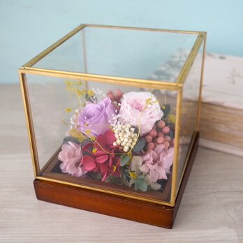 Iron gold square  -pink purple roses-の画像
