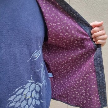 半袖和柄シャツ（麻の葉×小桜文様）の画像