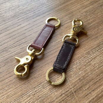 《ナスカン付き》レザーキーホルダー（ブライドルレザー）