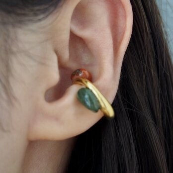 " Agate loose stone ear cuff " -deux- 【GOLD】の画像
