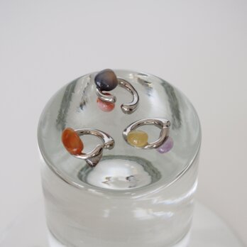 " Agate loose stone ear cuff " -deux- 【SILVER】の画像