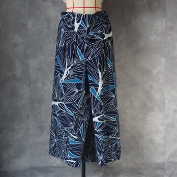 ワイドパンツ 浴衣をリメイク 木綿 　p0012 /  古布 ゆかた 着物 ボトムス 昭和レトロ浴衣の画像