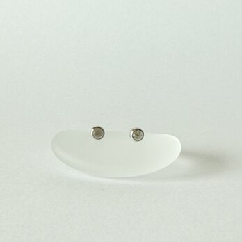 スモーキークオーツのシルバーピアス　◇ 覆輪ピアス　ローズカットの画像