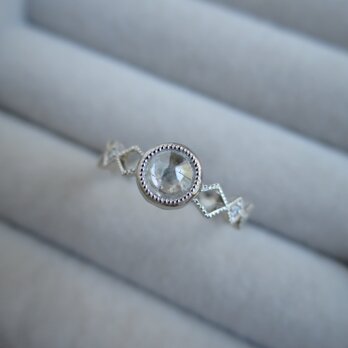 Pt Sword cabochon diamond ringの画像